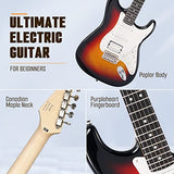 Auriga 39" Electric Guitar Kit For Beginners with Strap, Picks, Amp Cable, Bag, Guitar Kit for Starters Ideal Christmas Thanksgiving Holiday Gift, Sunburst