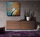 Tyed Art-3D Abstract Art Paintings, Oil Paintings On Canvas Golden Flower Tree Paintings Hand-Painted Abstract Artwork Canvas Wall Art Paintings Modern Home Decor Painting 30x30inch