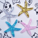 50 Pcs Resin Charms Cabochons Flatback Starfish Art Album Phone Decor Beads Slices Scrapbooking Embellishments Hair Clip Hairpin Sewing DIY Crafts Accessory Jewelry Making Charms Dollhouse Ornaments