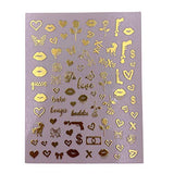 Impressed Authentic 5 Sheets Luxury Nail Art Stickers 500+ Gold Customized Nail Decals for Fake Nail Design and Salon Nails Accessories