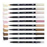 Tombow 56170 Dual Brush Pen Art Markers, Portrait, 10-Pack. Blendable, Brush and Fine Tip Markers
