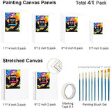 Painting Canvas Pack,Stretched Canvas Boards for Painting , 5x7, 8x10, 9x12, 11x14 Blank Canvas Panels 100% Cotton, Primed, Acid Free Blank Canvas Bulk Pack for Painting Oil,Watercolor