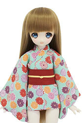 Petite Marie Japan for 1/4 Doll 16 inch 40cm MDD (Mini Dollfie Dream) MSD BJD Mini Kimono Hikara Kogiku Chirimen Light Blue Red Belt [No.0083] Clothes Only not Include Doll