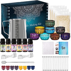 Candle Making Kit, Candle Making Supplies Kit for Adults Kids, DIY Scented Candle Making Kits Including Soy Wax Wicks Scents Oils Dyes Melting Pot Tins Spoon, Festival Gifts for Women