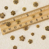 FEBSNOW Spacer Beads Caps, About 160Pcs Antique Gold Flower Beads Caps Bali Style Jewelry Making Metal Bead Caps for DIY Bracelet Necklace Earrings Making