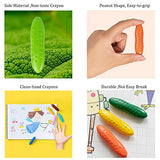 12 Colors Peanut Crayons for Toddlers Babies,Non-Toxic Safe Palm Grip Washable Crayons for Kids Ages 2-4 Girls Boys Toddler Coloring Art Supplies Toys
