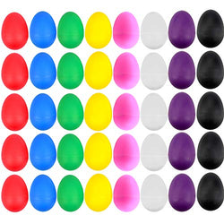 EVNEED 40 Pcs Plastic Egg Shakers Set Percussion Musical Egg Maracas Kids Toys with 8 Different Colors for Child Toys Music Learning DIY Painting