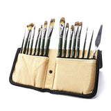 Mont Marte Signature Brush Set with Wallet, 17 Piece, Suitable for Oil, Acrylic, Watercolor and Gouache Paint, Easel Wallet Included