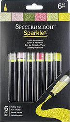 Spectrum Noir SPECNSPA-NT6 Sparkle Glitter Brush Pens 6/Pkg-Nature Trail, 20.3 x 12 x 2 cm