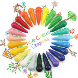 Crayons for Toddlers, Washable Wax Crayons for Babies, Safe and Non-Toxic, Jumbo and Chubby Crayons Bulk for Kids Party Bags, Personalised and Colour Set (Ice Cream-24 Colour)