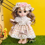 predolo Full Silicone Princess Babies Girls Dress Eyes Fashion BJD Mini 1/12 Kids Gift Toys , D