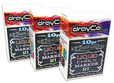 DRAYCO Art 10pc Liquid Chalkboard Chalk Markers Set | Halloween | Vintage Pastel Colors | 5mm Reversible Bullet or Chisel Tips | For Blackboard Window Mirror Cafe | Erasable Non-Toxic Pens