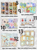 200Pcs Vintage Scrapbooking Stickers Pack, including 80Pcs Junk Journal Stickers & 120 Vintage Ephemera Pack Kraft Papers, Aesthetic Vintage Stickers for Diary Planner Album Diary Notebook DIY Crafts (Letter & Paintings)