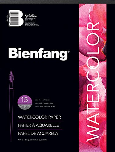 Bienfang Watercolor Paper Pad 9-Inch by 12-Inch, 15 Sheets