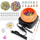 Aizami Electric Bead Spinner for Jewelry Making,Adjustable Waist Bead Spinner Kit with 600Pcs,12pcs Cute Pendant,2Pcs Large Eye Beading Needles for Earrings Necklaces DIY Making