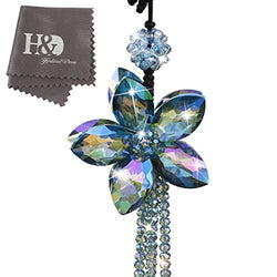 H&D Crystal Color Flower Interior Accessories Car Charms Pendants For Auto Rear View Mirror Hanging