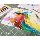 Eachgoo Watercolor Paint Set,24 Colors Travel Pocket Watercolor Kit Includes A Water Brush & 2 Sponges & A Mixing Palette