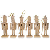 BestPysanky Set of 6 Unfinished Wooden Nutcracker Figurines - Unpainted Christmas Ornaments 5