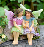 Twig & Flower Miniature Fairy Garden Sisters Alice & May (Hand Painted)