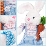 Onebest Bunny Stuffed Animal 25" Gifts for Boys Girls Kids Women Toy Bunny Plush Peter Rabbit Stuffed Animals (Blue Rabbit with Currot)