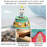 Spilay DIY Dollhouse 3D Puzzle Music Box,Handmade Miniature Wooden Furniture Kit to Build Rotating Crafts Creative Figure Model Best Birthday for Adult Teenager Idea Gift