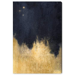 The Oliver Gal Artist Co. Abstract Wall Art Canvas Prints 'Stars in the Night' Home Décor, 16" x 24", Navy Blue, Gold