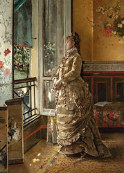 Alfred Emile Leopold Stevens Melancholy Private Collection 1876~30" x 21" Fine Art Giclee Canvas Print (Unframed) Reproduction
