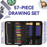 DEHUA ART 57 Pieces Colored Pencils and Sketch Set with A4 Sketch Pad Professional Drawing and Sketching Pencil Set with Portable Case and Delicate Package Sketch Pencils Drawing Art Tool Kit