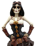 Atlantic Collectibles Steampunk Skeleton Costume Lady Figurine 7.5" H Skeleton Detective