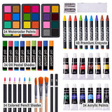 175 Piece Deluxe Art Set with 2 Drawing Pads, Acrylic Paints,Crayons,Colored Pencils,Paint Set in Wooden Case,Professional Art Kit,Art Supplies for Adults,Teens and Artist,Paint Supplies