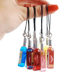 NWFashion Miniature 30PCS Wine Bottle For Mobile Phone Bag Pendant Charms
