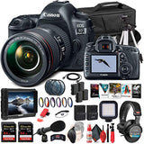 Canon EOS 5D Mark IV DSLR Camera with 24-105mm f/4L II Lens (1483C010) + 4K Monitor + Pro Headphones + Pro Mic + 2 x 64GB Memory Card + Case + Corel Photo Software + Pro Tripod + More (Renewed)