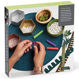 Craft Crush – Mini Terrariums Craft Kit – Make 3 Geometric Terrariums with Colorful Felt Succulents – Creative Arts & Crafts Gift for Kids, Teens & Adults