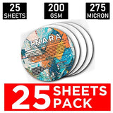 NARA | Alcohol Ink Paper | Paper for Alcohol Ink Painting | 6” Diameter Circle | 275 microns/200 GSM | Medium Paper | 10 Sheets | 100% Stain-Free