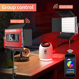 GVM 1200D RGB LED Video Light, 50W Video Lighting Kit with APP Control, 3200K-5600K Photography Lighting kit for Studio, Aluminum Alloy Shell,CRI 97