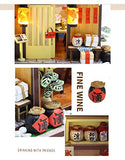 Flever Dollhouse Miniature DIY House Kit Creative Room with Furniture for Romantic Valentine's Gift(Sakura Sushi House)