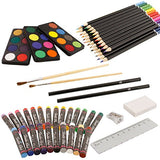 US Art Supply 82 Piece Deluxe Artist Studio Creative Wood Box Set