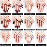 REDNEE 21pcs Dip Powder Nail Kit 12 Colors with Base Top Coat Activator Tools Travel Set - RE12 Vintage & Casual Color