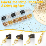 Thrilez Crimping Beads for Jewelry Making, 2200 Pieces Crimp Tubes with Crimping Pliers for Earring Necklace Bracelet DIY Jewelry Making(3 Sizes, 4 Colors)