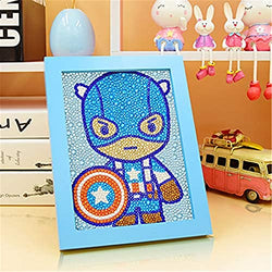 Cap-Tain A-Merica Diamond Painting Stickers Easy Dot Art Crafts for Beginners with Frame