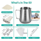 Candle Making Kit Supplies, ASORT DIY Soy Candle Making Kit for Kids, Candle Craft Tools with 32oz/900ml Candle Pouring Pot, Soy Candle Wax, Candle Wicks, Wicks Holder, Stickers and Spoon