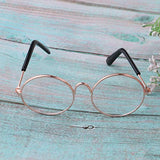 Fityle 1/4 Scale Doll Round Golden Frame Eyeglasses Sunglasses for Blythe Dolls Charms Fashion Accessory