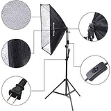 MOUNTDOG Softbox Lighting Kit Photography Studio Light Photo Equipment with 3pcs E27 95W Bulbs Arm Holder Professional Video Soft Box Lighting Set for YouTube Filming Portrait Shooting