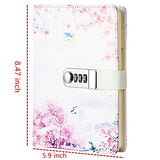 JunShop Creative Password Lock Journal Locked Diary Digital Locking Diary Notepad Book Combination Journal Diary with Lock A5 Planner Cover (Style 4)