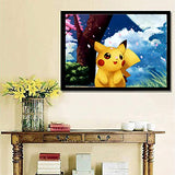 Diamond Painting Art Paint by Number Kits Cross Stitch Crystal Rhinestone 5D DIY Full Diamond Painting for Kids Gift Home Decoration（Pokemon/11.8x15.7inch）