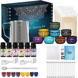 Candle Making Kit, Soy DIY Candle Making Kit for Adults Kits Beginners Including Soy Wax Wicks Essential Oils Dyes Melting Pot Tins Stickers，Perfect Festival DIY Scented Candle Gift for Women