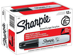 Sharpie Permanent Markers, Chisel Tip, Black, 2 Dozens