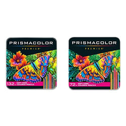 Prismacolor Premier Colored Pencils, Soft Core, 132 Pack & Premier Colored Pencils | Art Supplies for Drawing, Sketching, Adult Coloring | Soft Core Color Pencils, 72 Pack