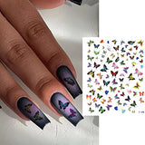 10 Sheets Butterfly Nail Stickers for Women, Flower Leaves Butterfly Nail Art Stickers for Nail Designs, 3D Spring Nail Decals for Nail Art, Self Adhesive Nail Designs