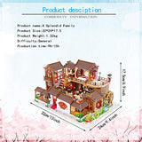 WYD Chinese Building Model Large Courtyard Loft Scene Dollhouse Creative Assembled Toy Gift with LED Light Movement Wooden Miniature House Kit